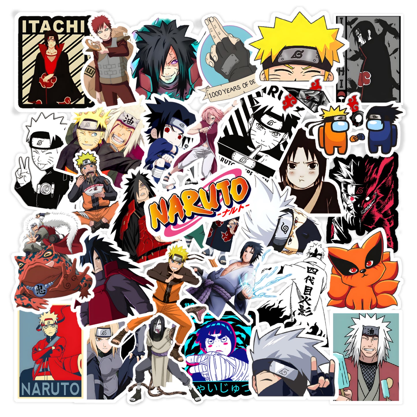 Naruto Stickers Vinyl Decals Sticker Anime Manga Spirit Demon Pack Lot 50pc  New