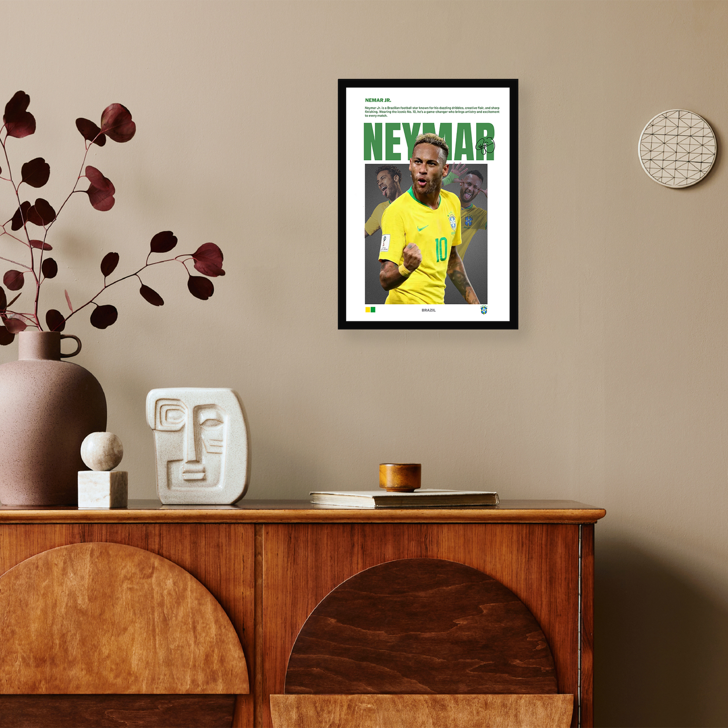 Neymar A4 Framed Poster