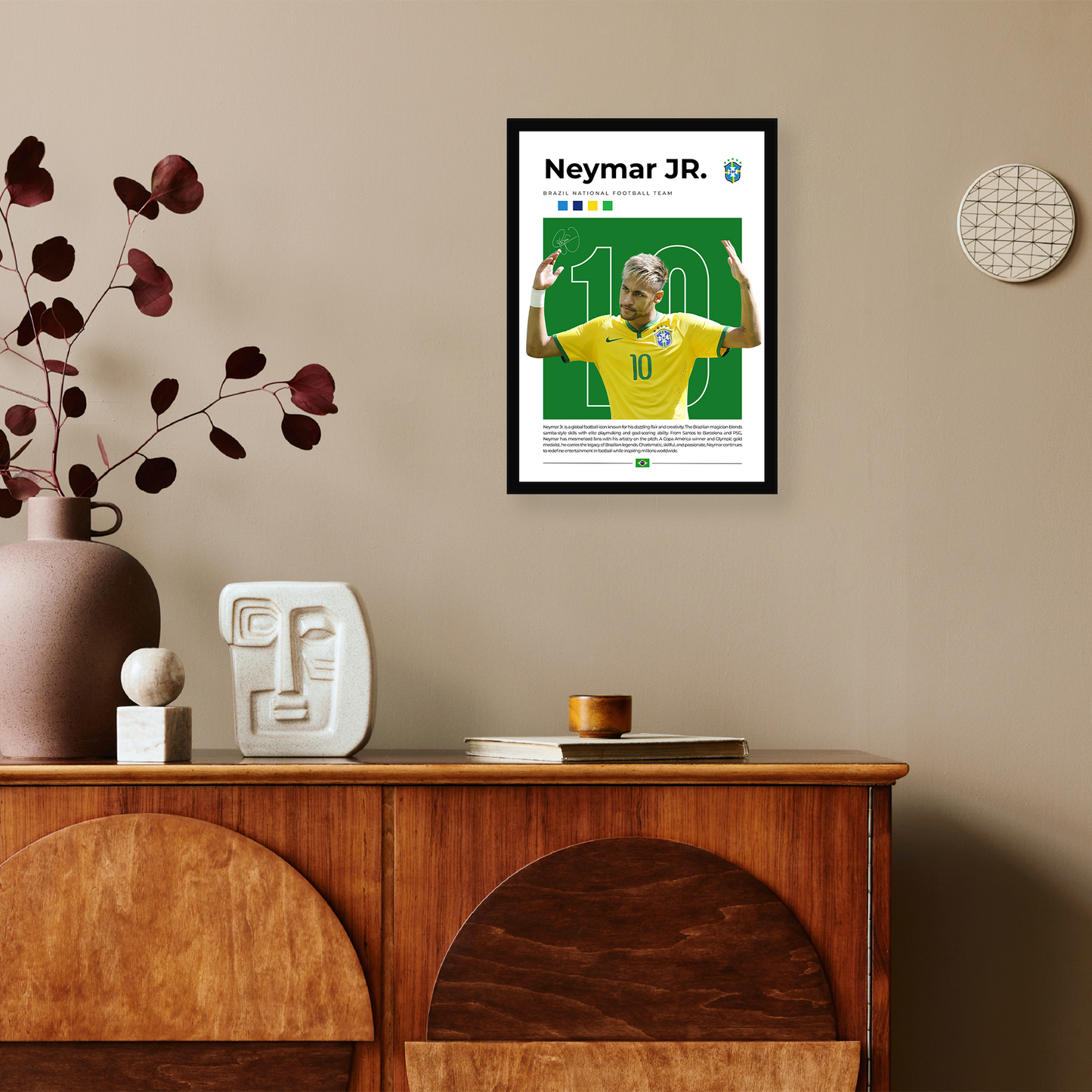 Neymar Jr. A4 Wall Poster Framed