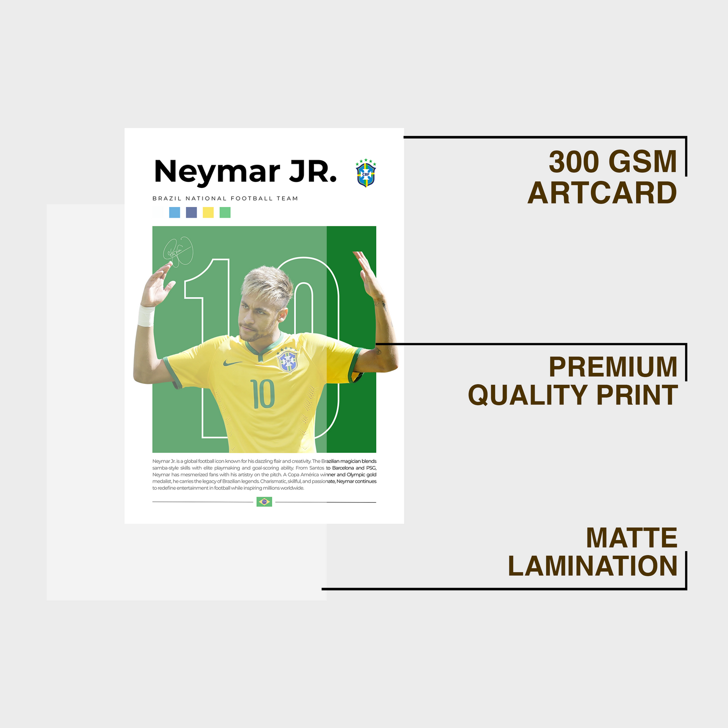 Neymar Jr. A4 Wall Poster Framed