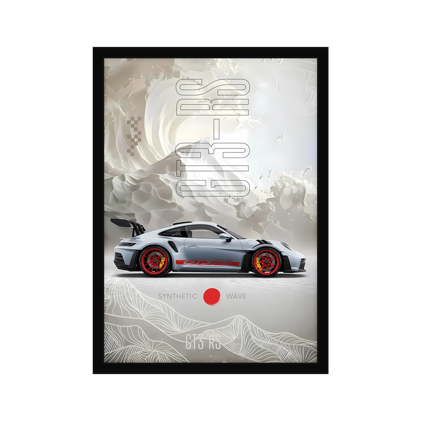 Porsche GT3RS Japanese A4 Wall Poster Framed