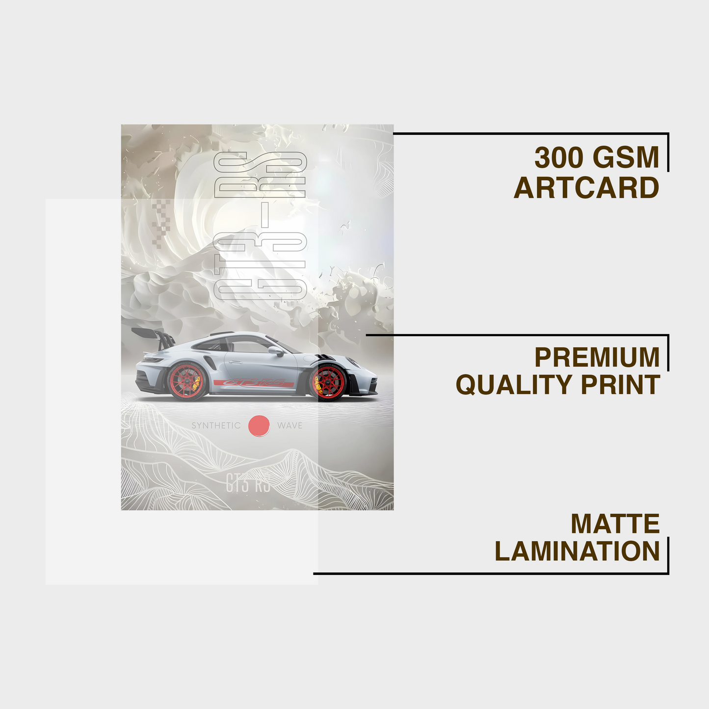 Porsche GT3RS Japanese A4 Wall Poster Framed