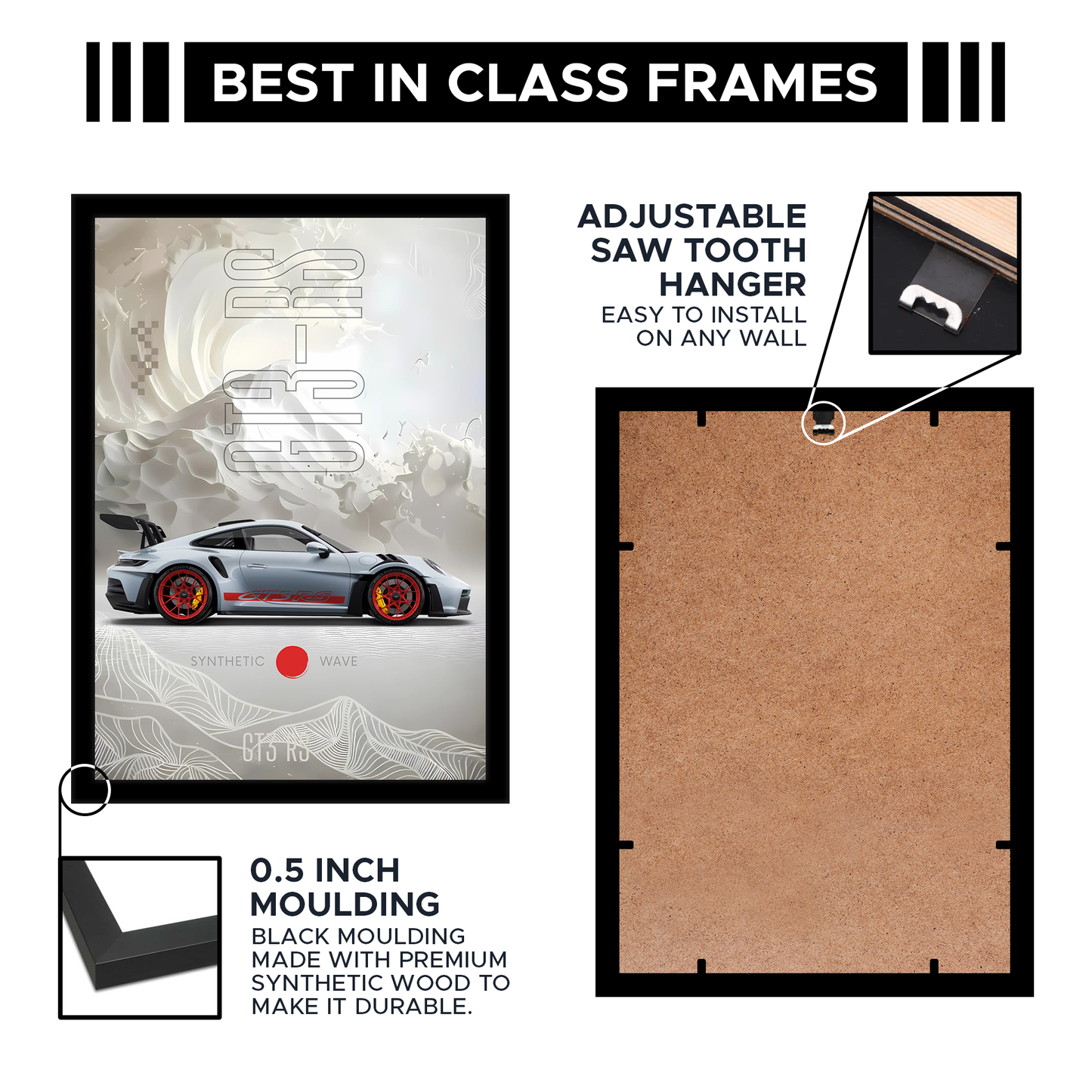 Porsche GT3RS Japanese A4 Wall Poster Framed