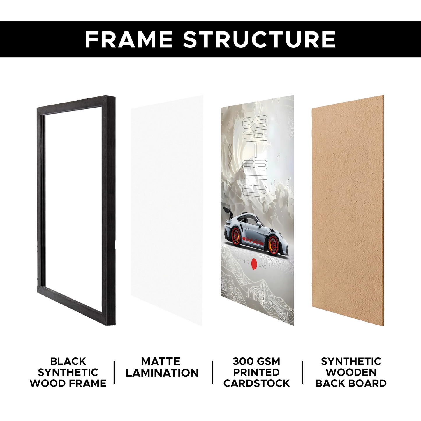 Porsche GT3RS Japanese A4 Wall Poster Framed