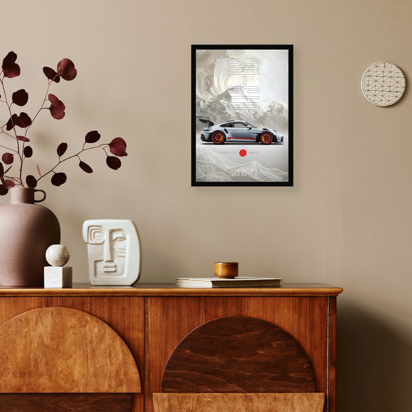 Porsche GT3RS Japanese A4 Wall Poster Framed