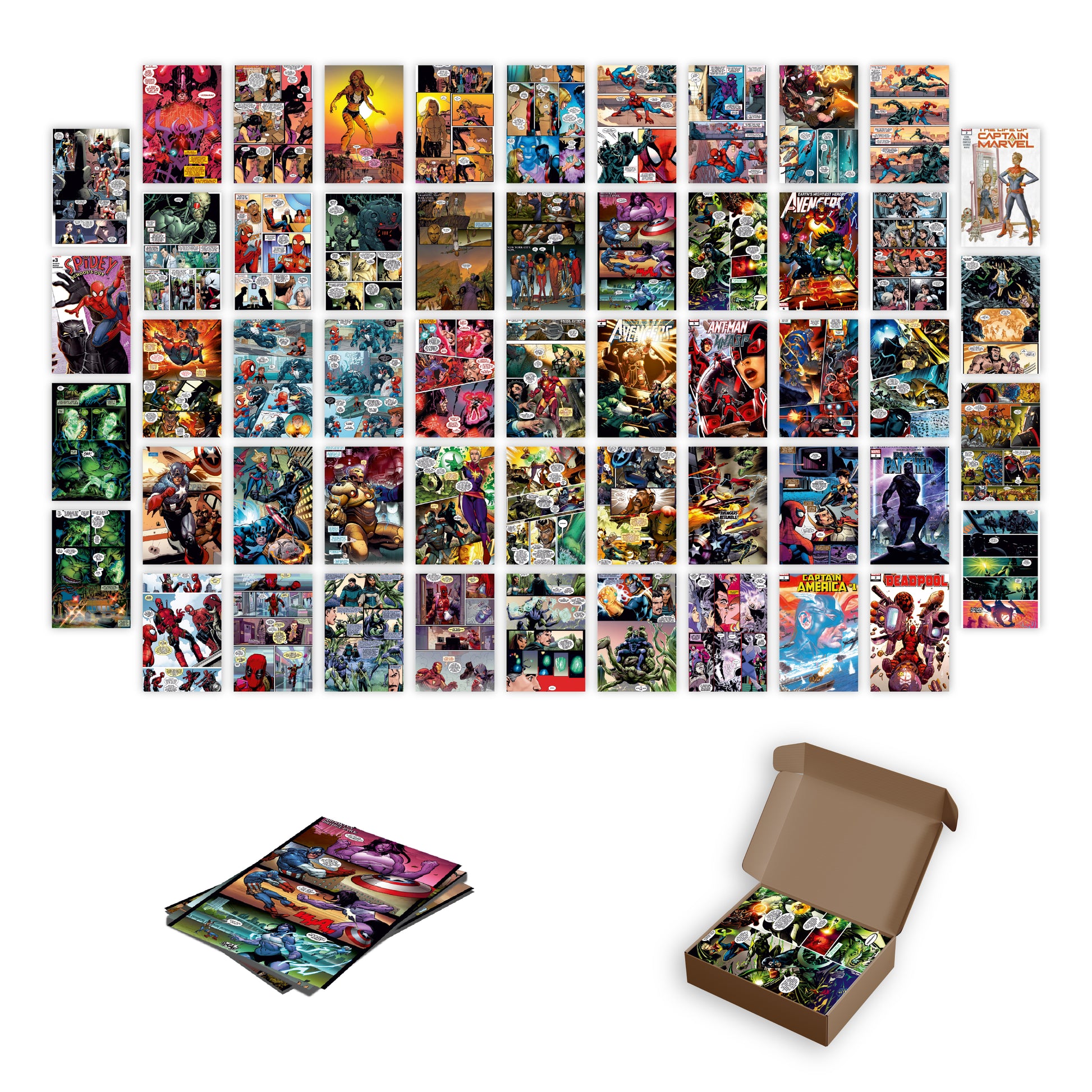 Marvel Comic Wall Collage Kit Pack Of 54 Posters – Stickerly