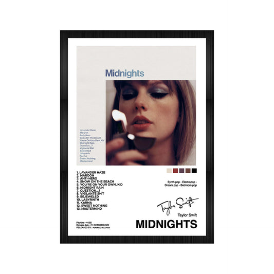 Taylor Swift Midnight Album Art A4 Framed Poster