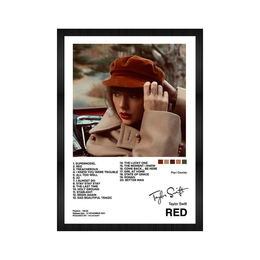 Taylor Swift Red Album Art A4 Framed Poster