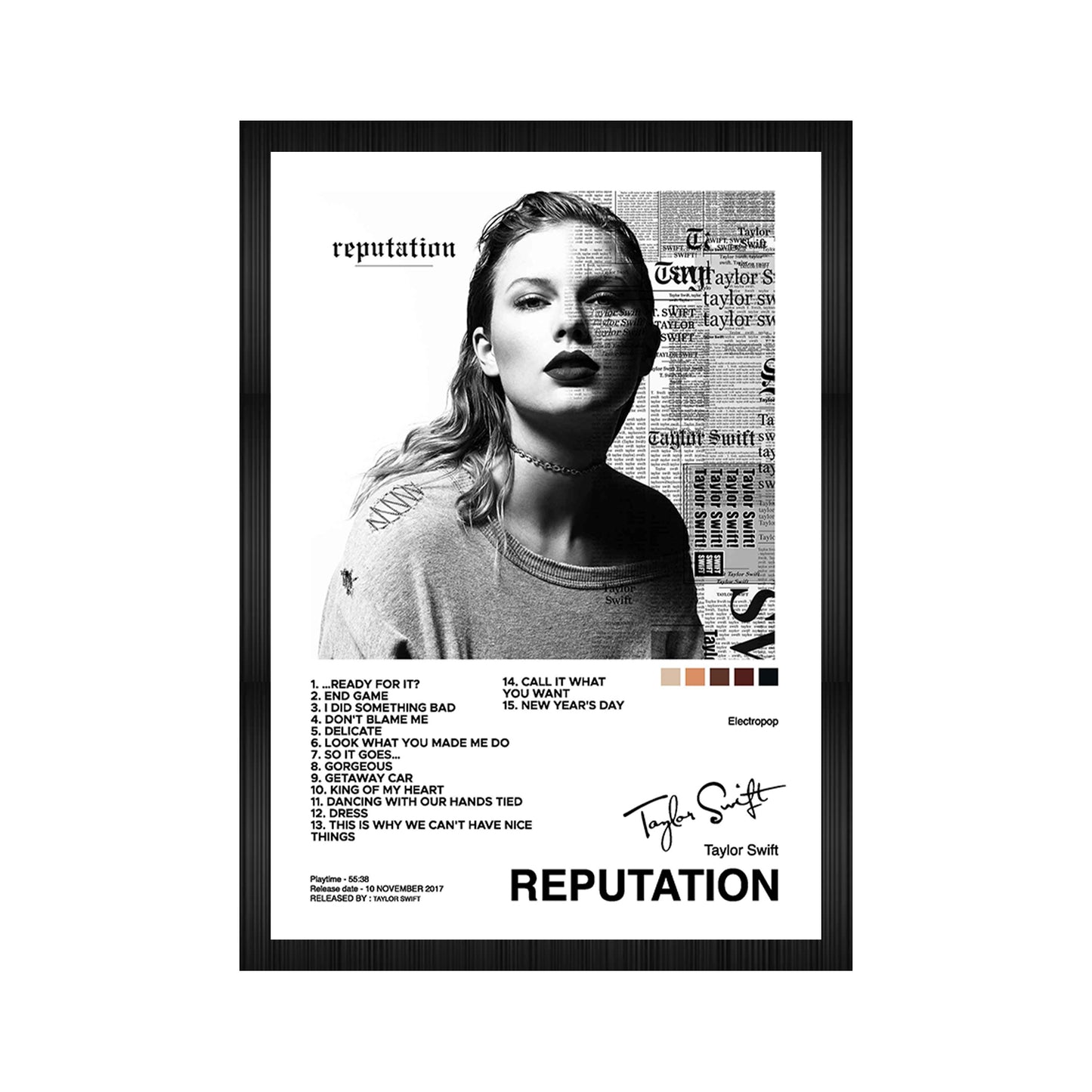 Taylor Swift Reputation Album Art A4 Framed Poster