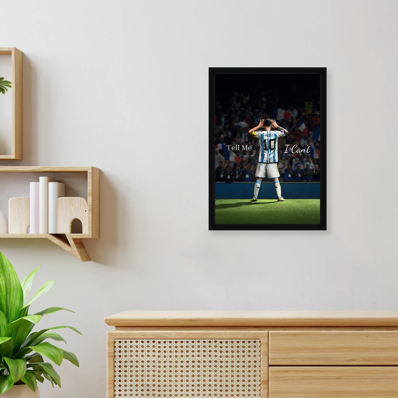 Messi Motivational A4 Wall Poster Framed