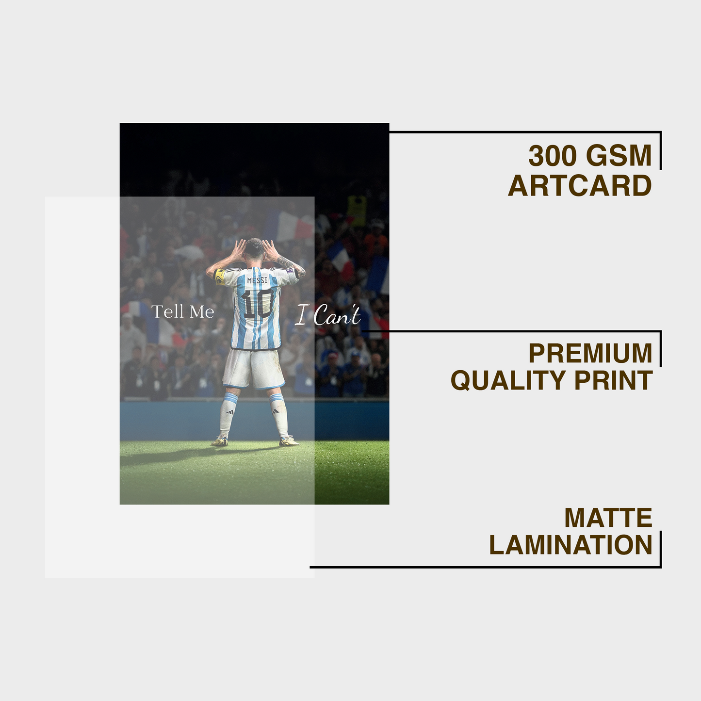 Messi Motivational A4 Wall Poster Framed