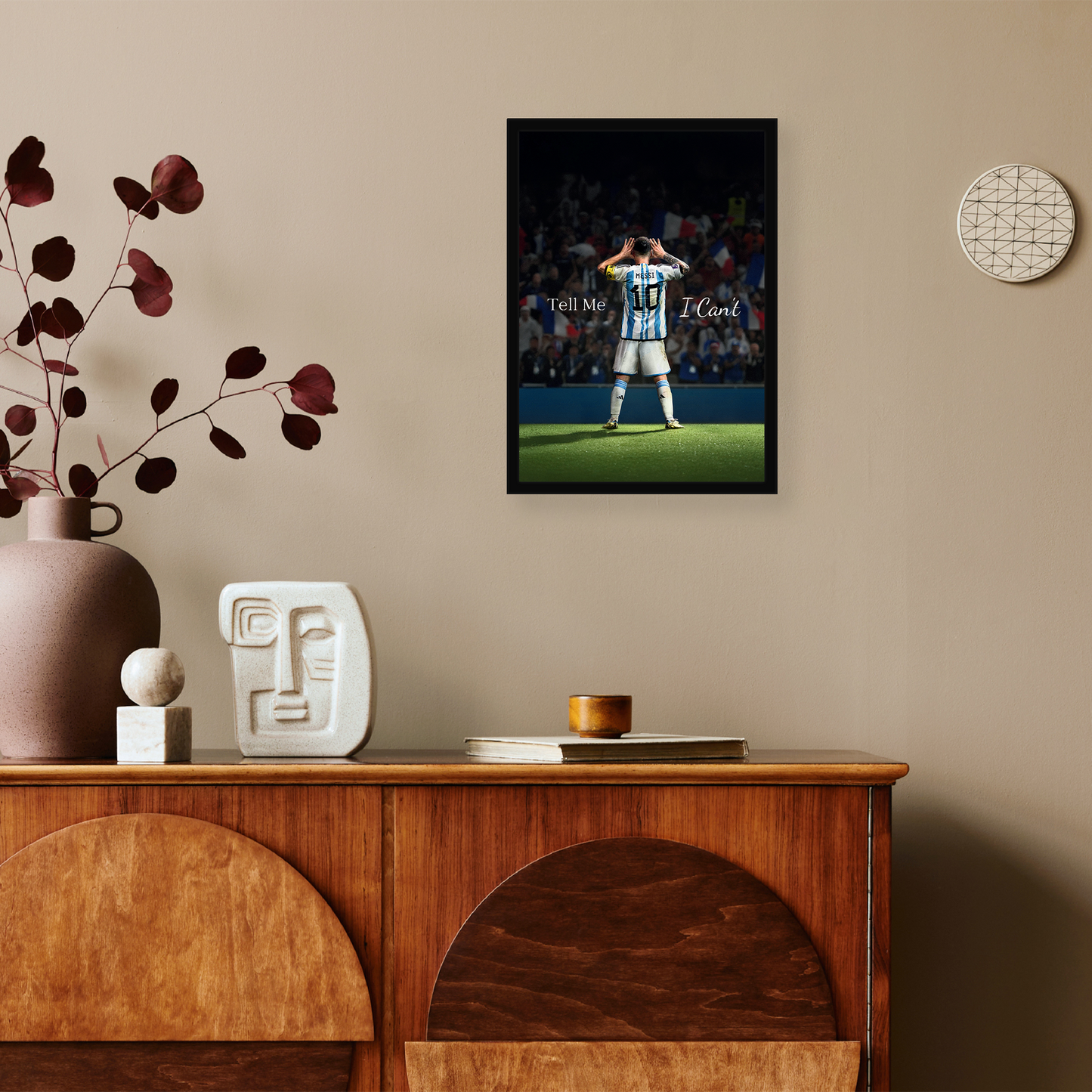 Messi Motivational A4 Wall Poster Framed