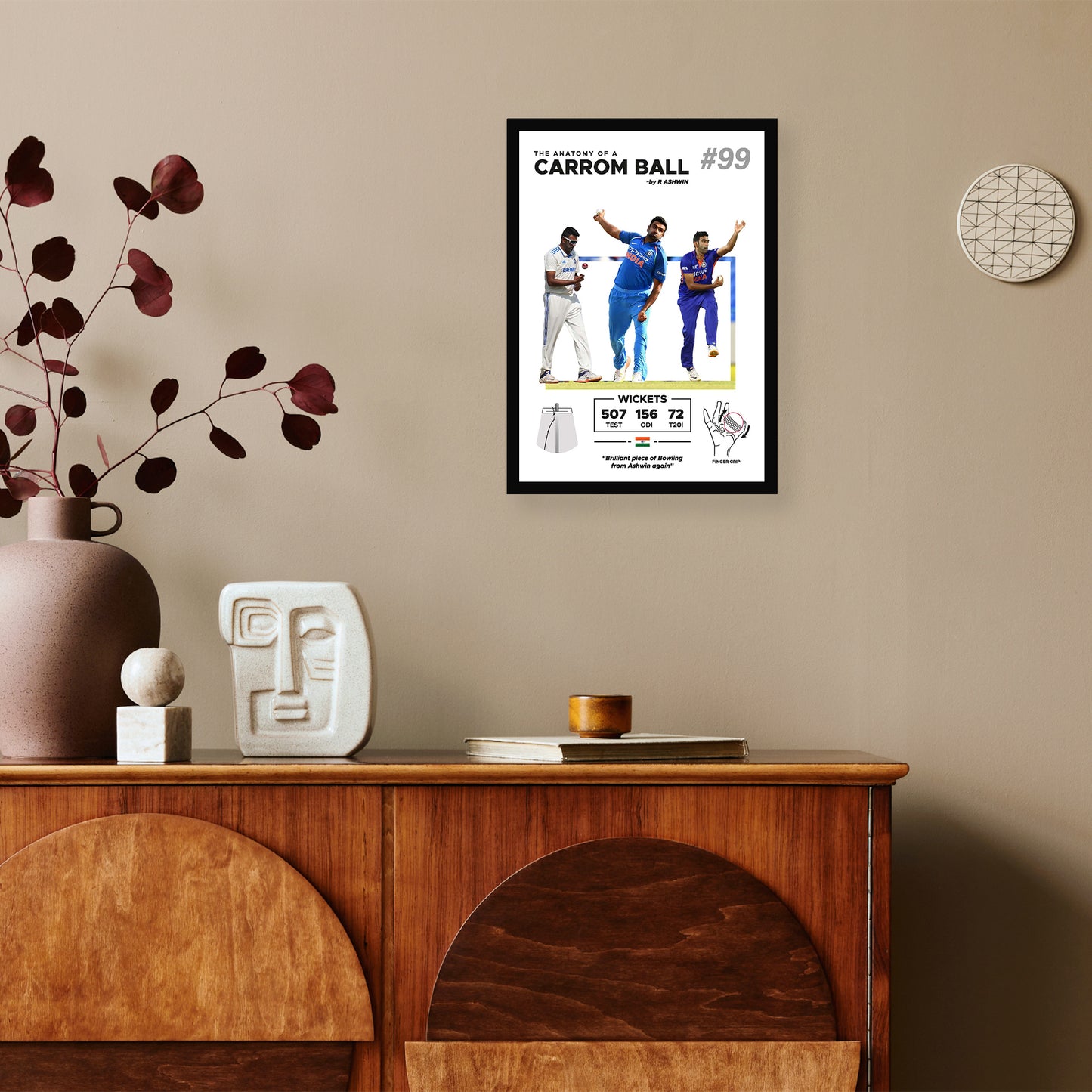 The Anatomy of Carrom Ball A4 Wall Poster Framed