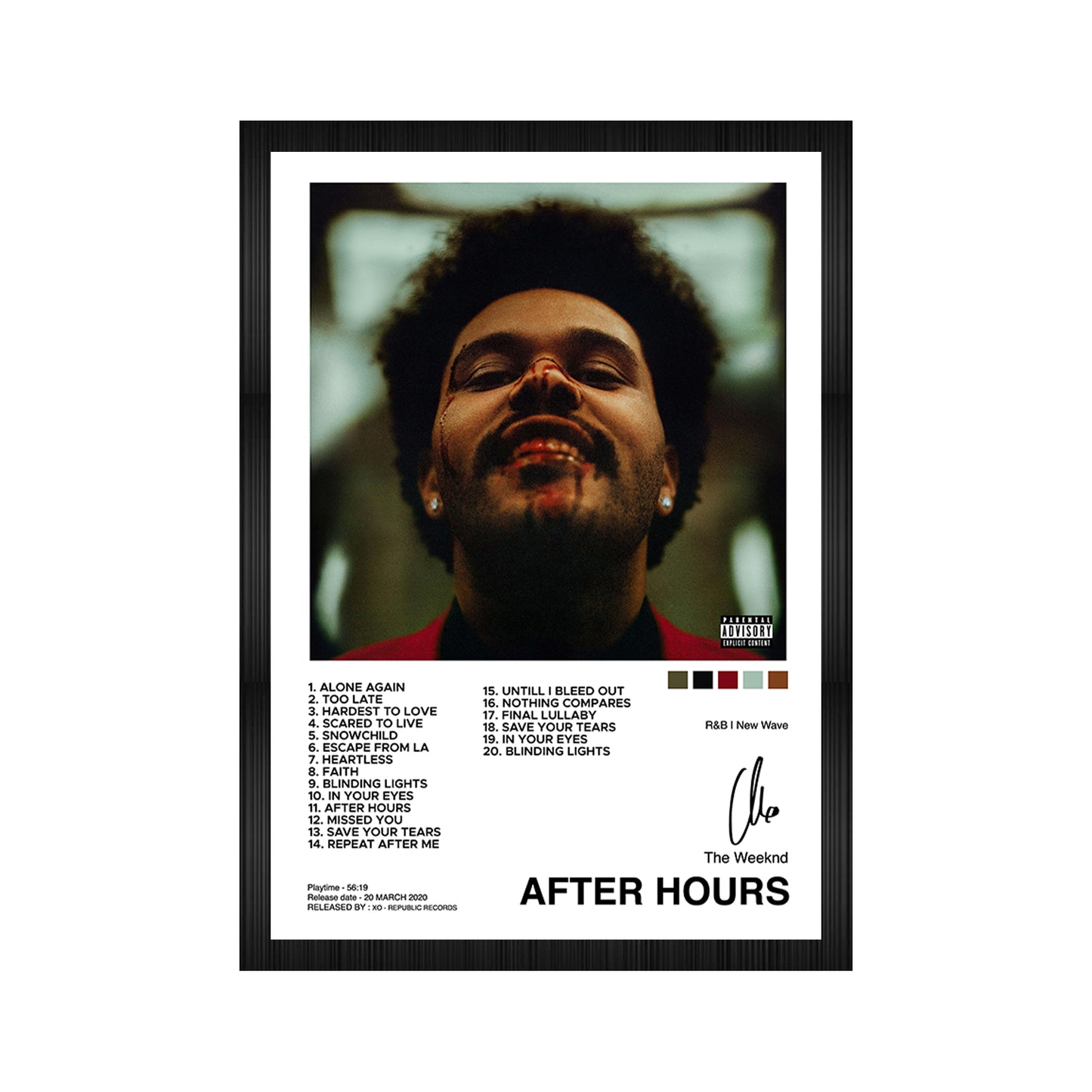 The Weeknd After Hours A4 Framed Posters