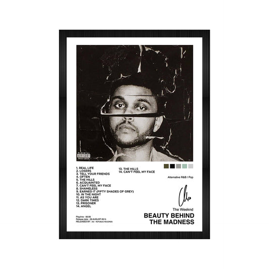 The Weeknd Beauty Behind The Madness Album Art A4 Framed Posters