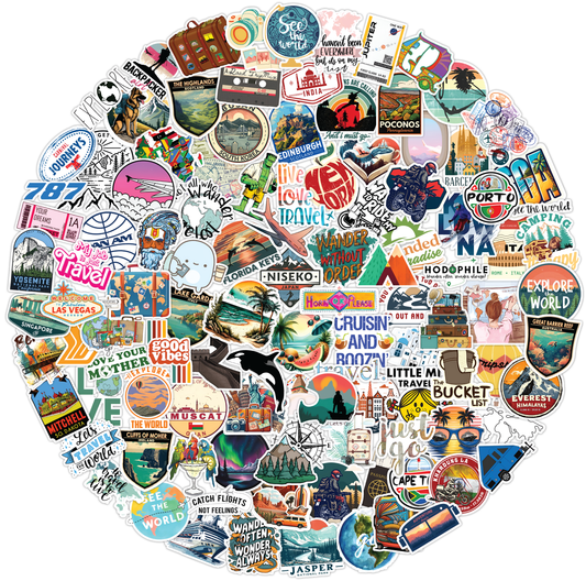 Travel Vinyl Sticker Pack of 250