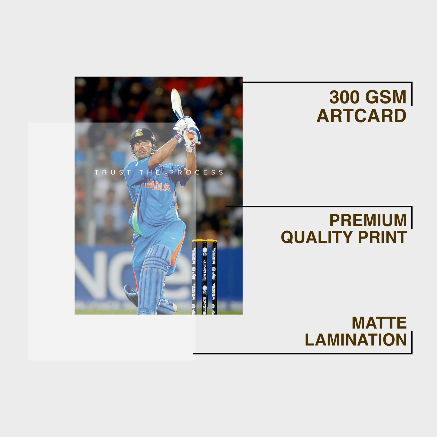 MS Dhoni Motivational A4 Wall Poster Framed