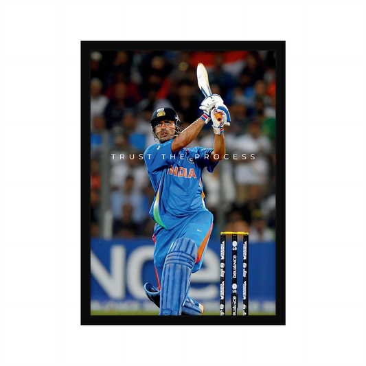 MS Dhoni Motivational A4 Wall Poster Framed
