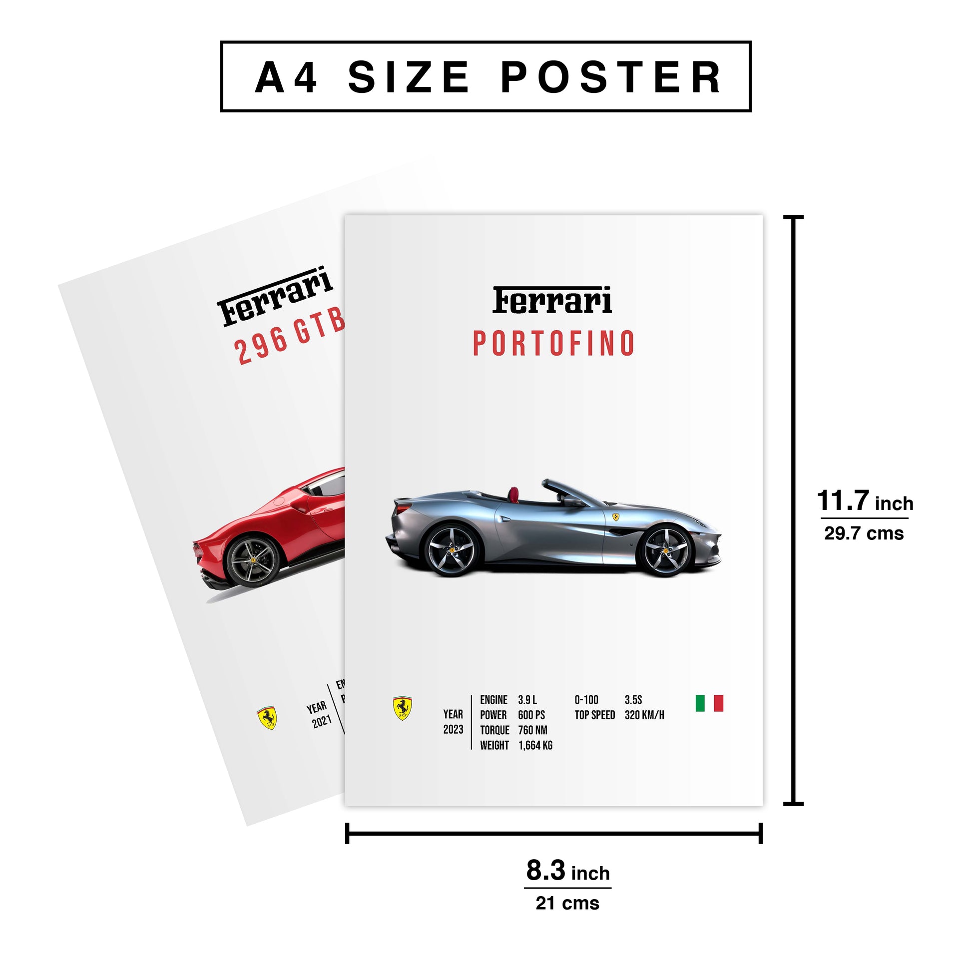 Ferrari Supercar Aesthetic Wall Posters A4 size – Stickerly