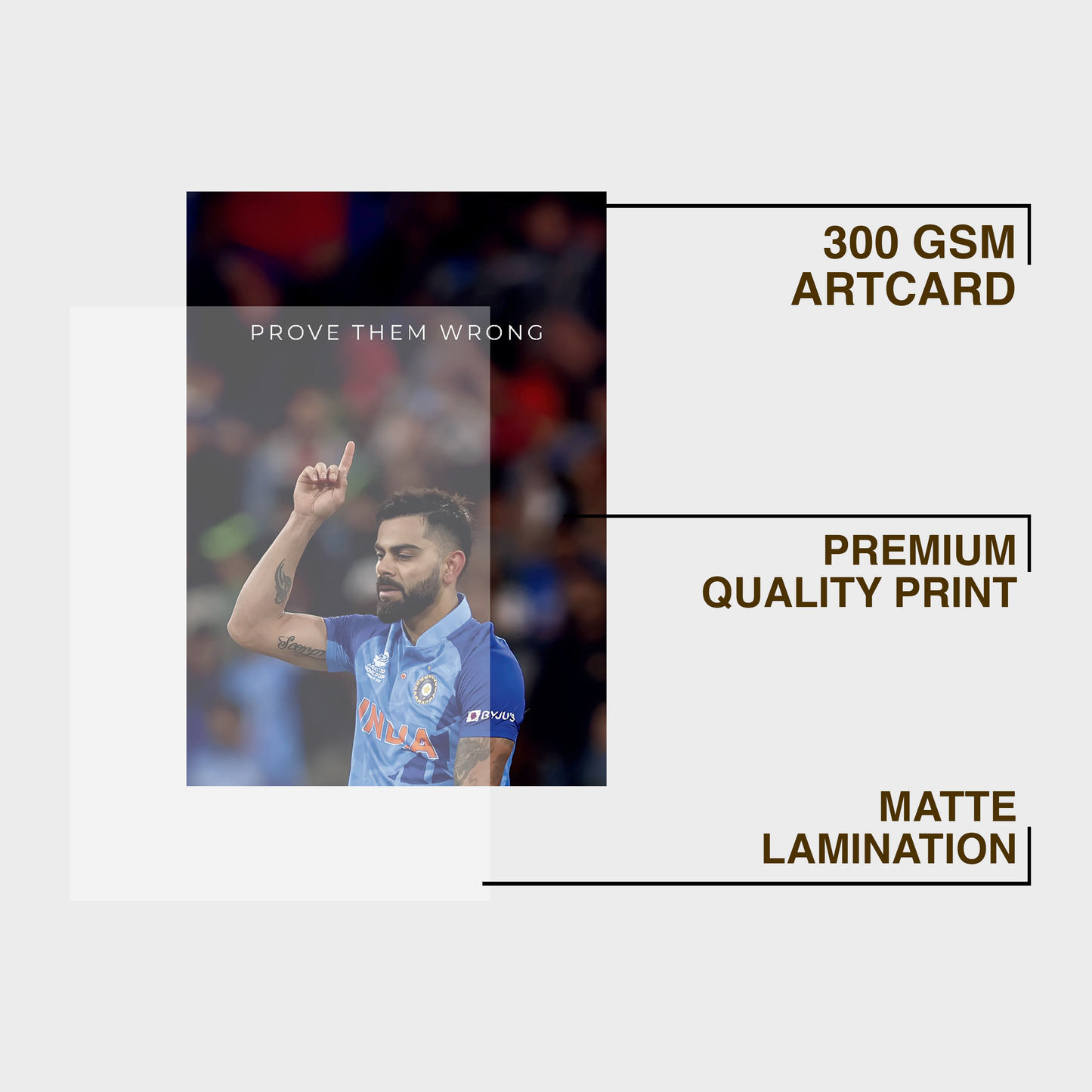 Viart Kohli Motivational A4 Wall Poster Framed