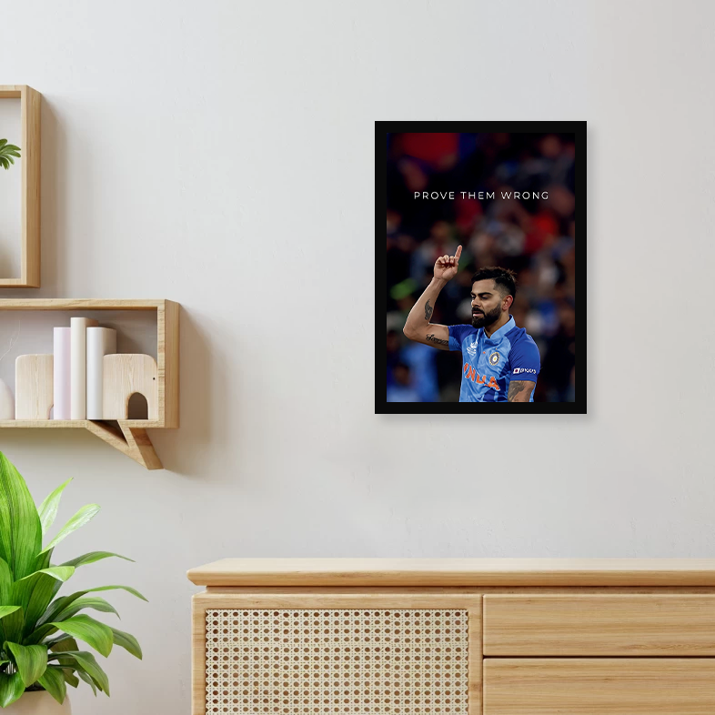 Viart Kohli Motivational A4 Wall Poster Framed