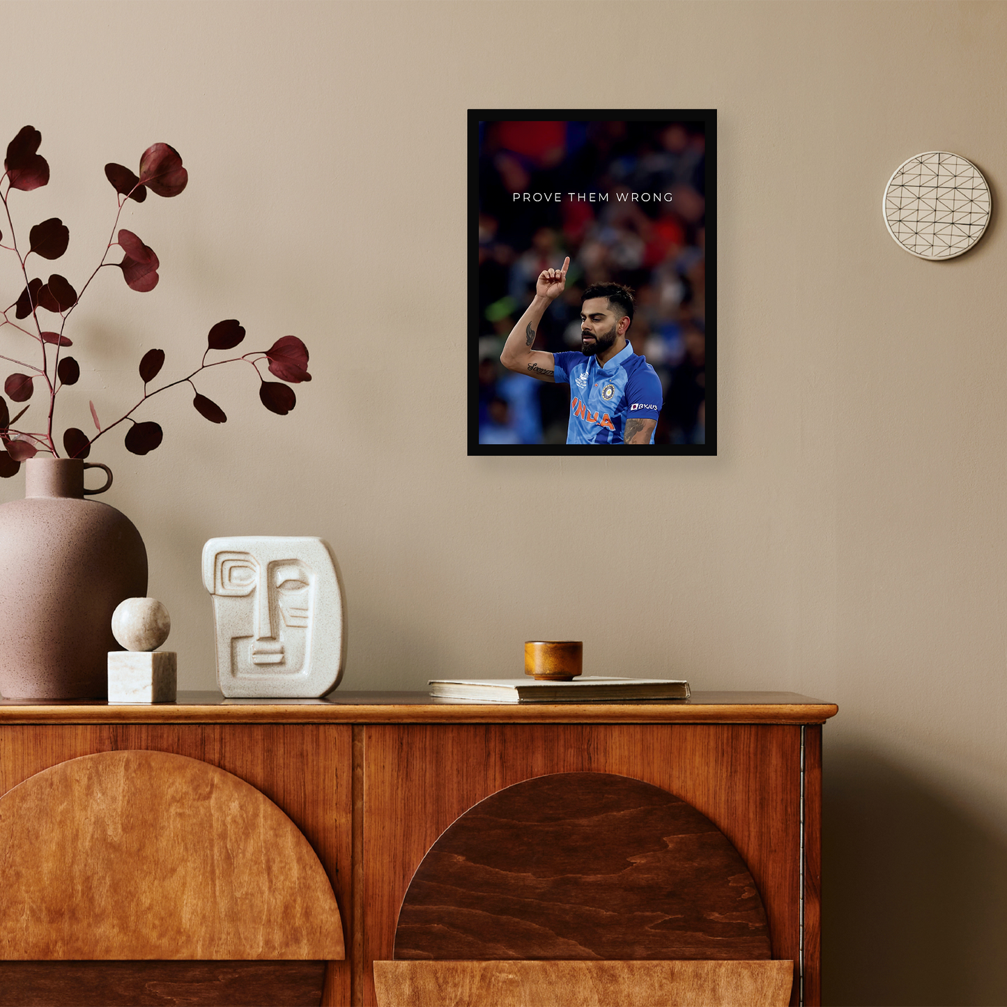 Viart Kohli Motivational A4 Wall Poster Framed