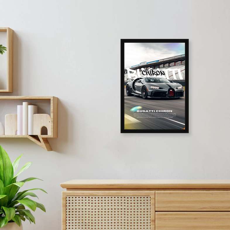 Bugatti Chiron A4 Framed Poster