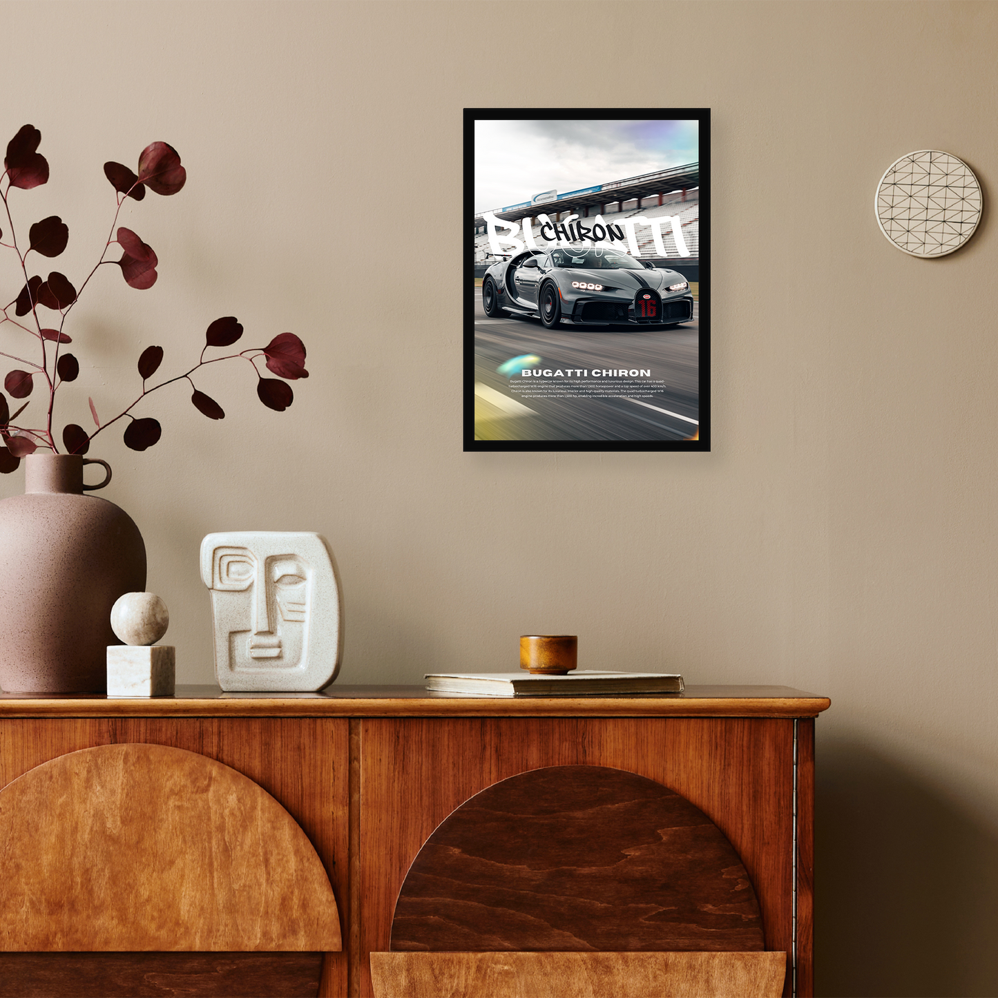 Bugatti Chiron A4 Framed Poster