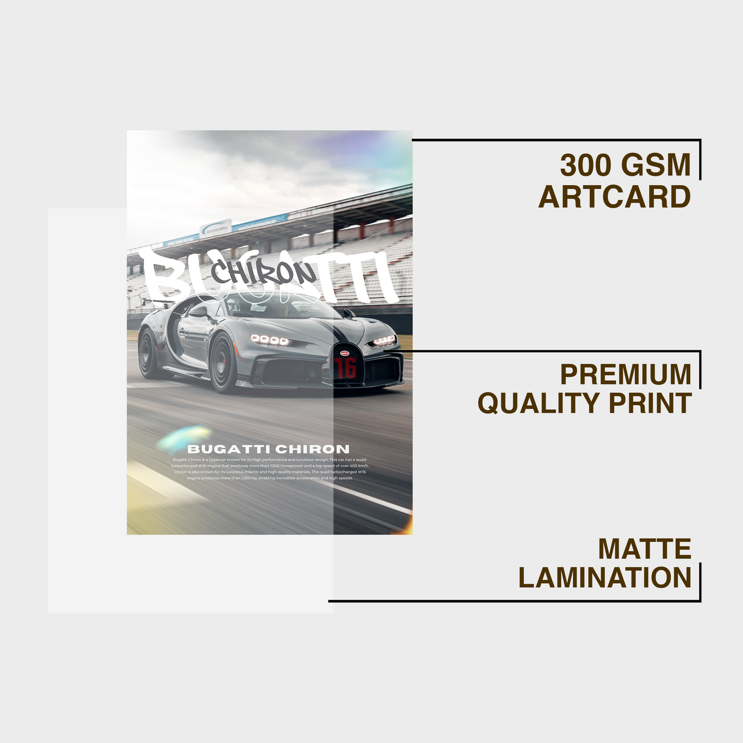 Bugatti Chiron A4 Framed Poster