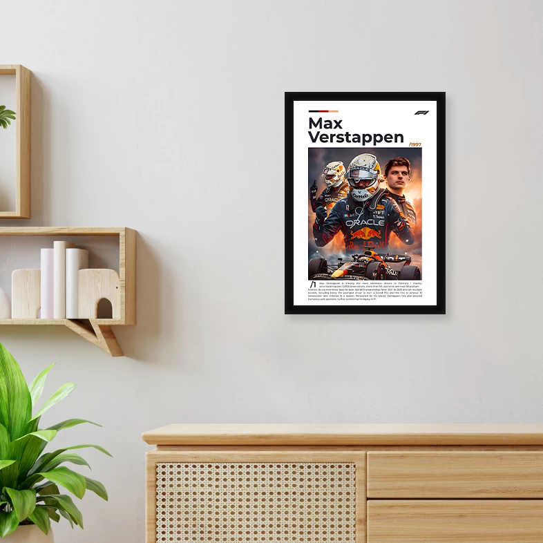 Max Verstappen F1 A4 Framed Poster