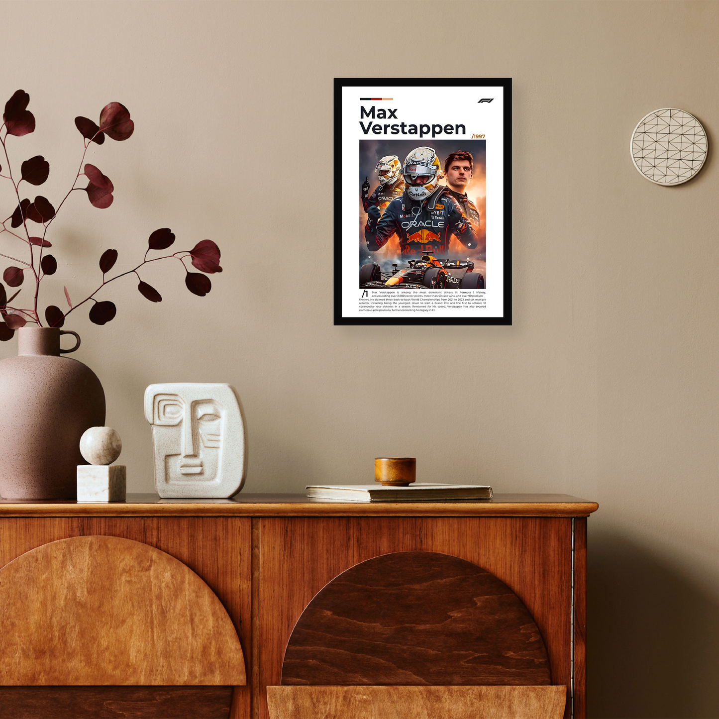 Max Verstappen F1 A4 Framed Poster