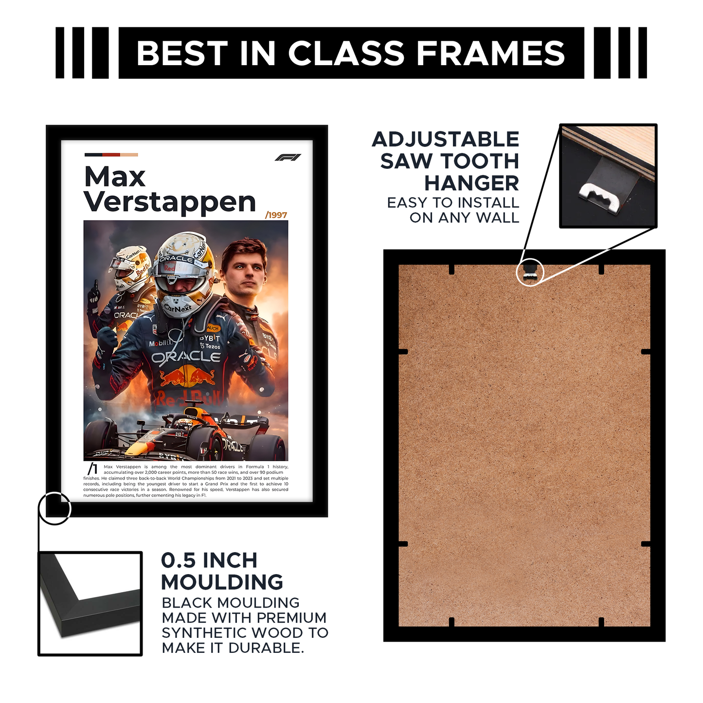 Max Verstappen F1 A4 Framed Poster