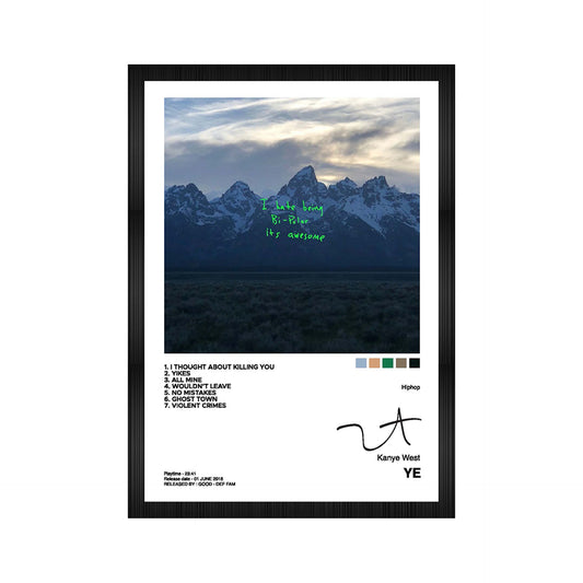 Kanye West YE A4 Framed Posters