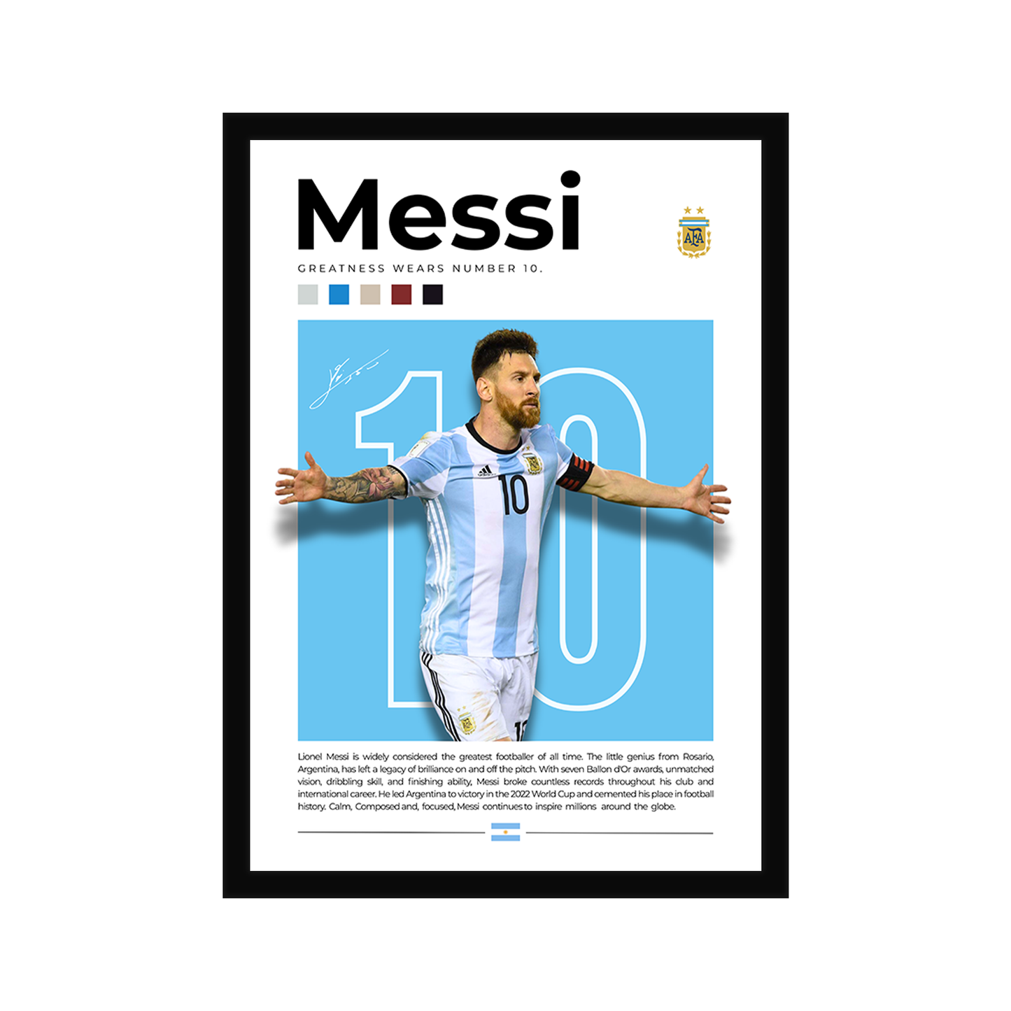 Lionel Messi A4 Framed Poster