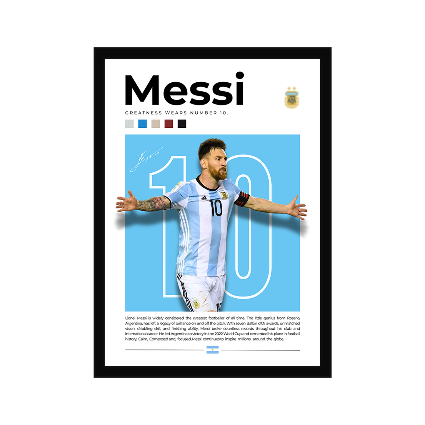 Lionel Messi A4 Framed Poster