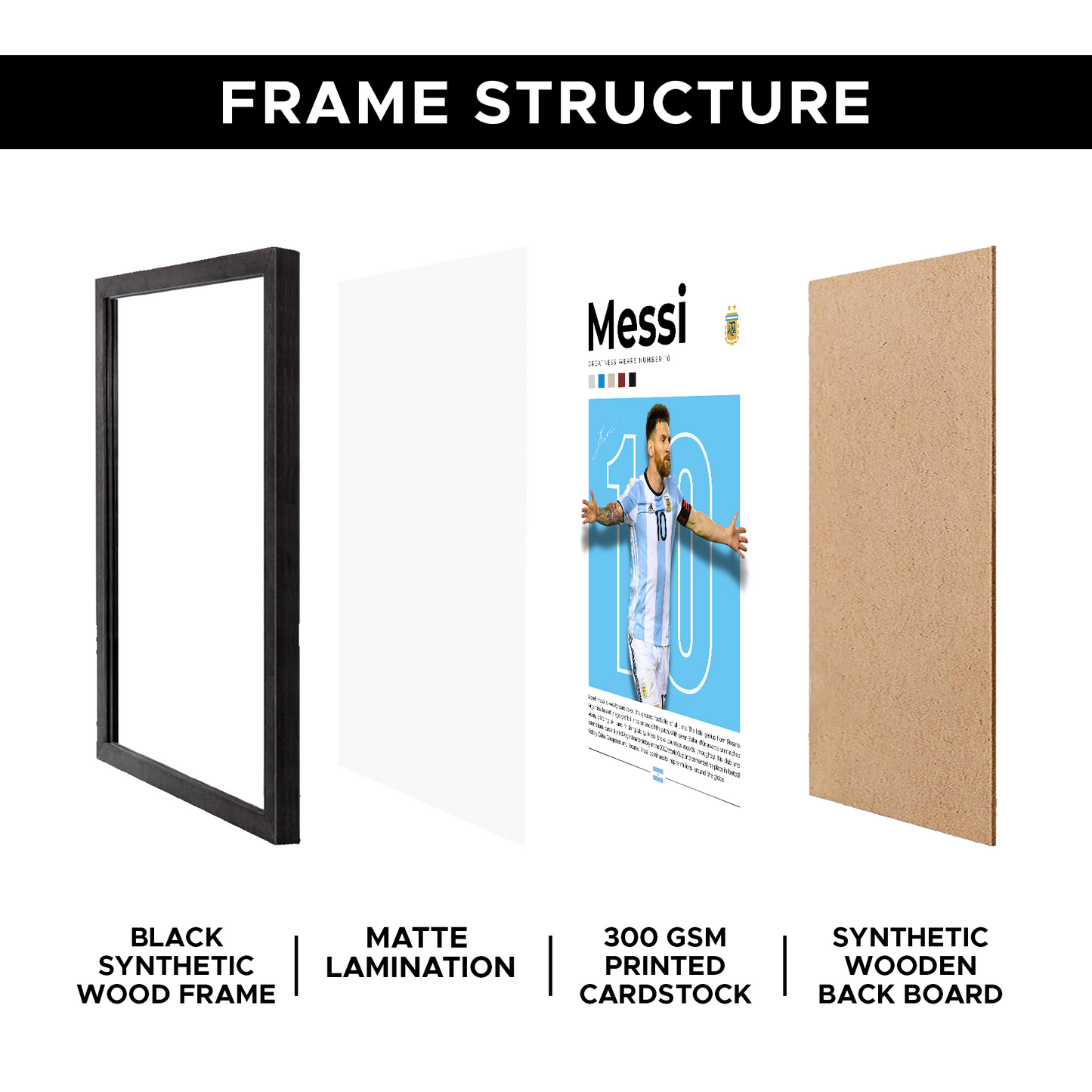 Lionel Messi A4 Framed Poster