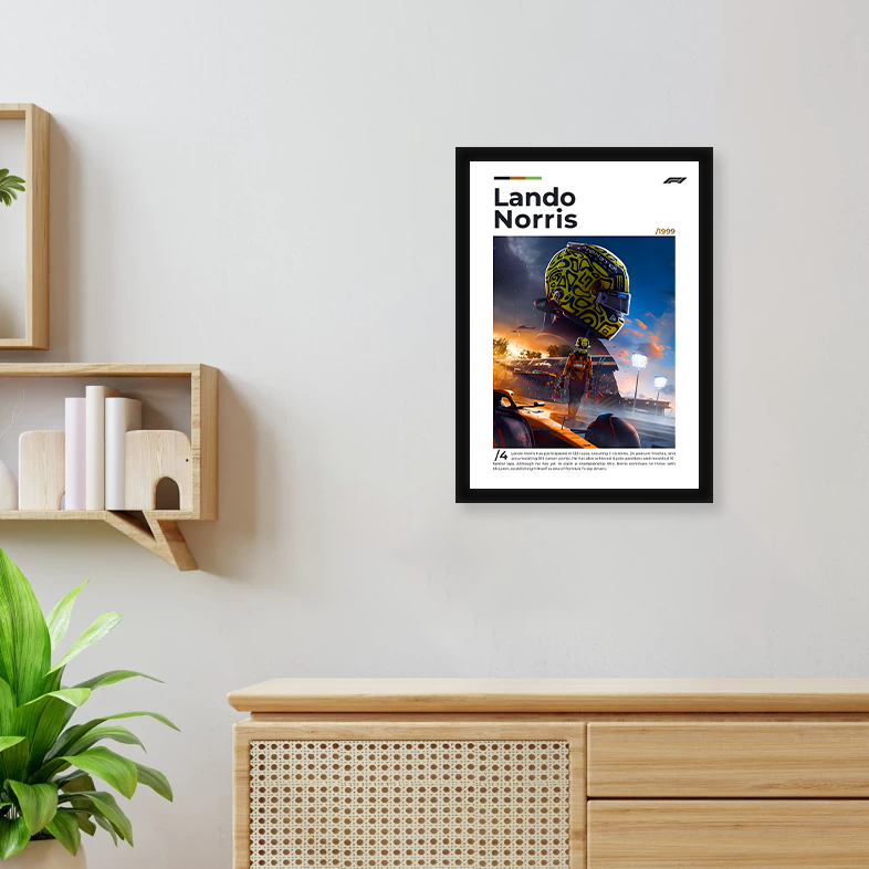 Lando Norris F1 Framed Poster