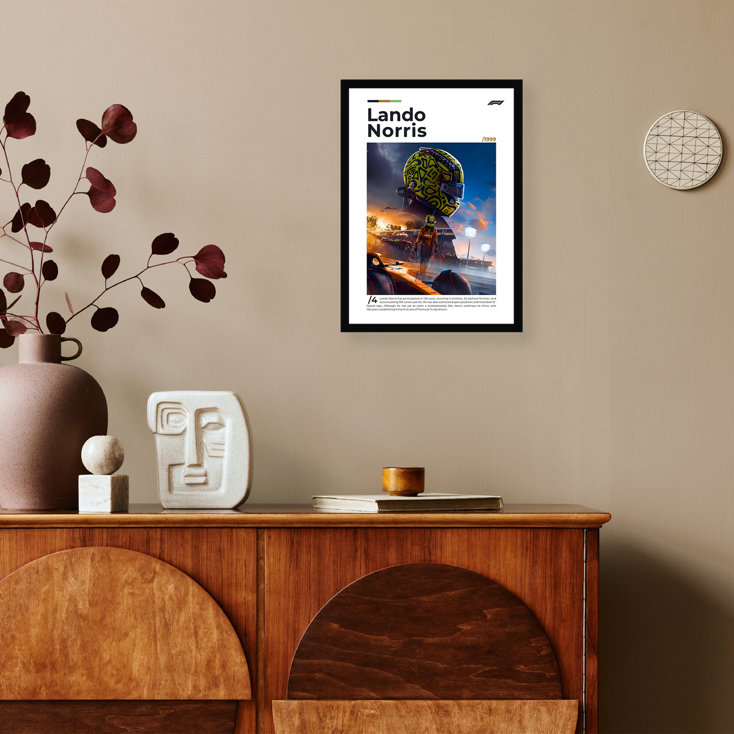 Lando Norris F1 Framed Poster