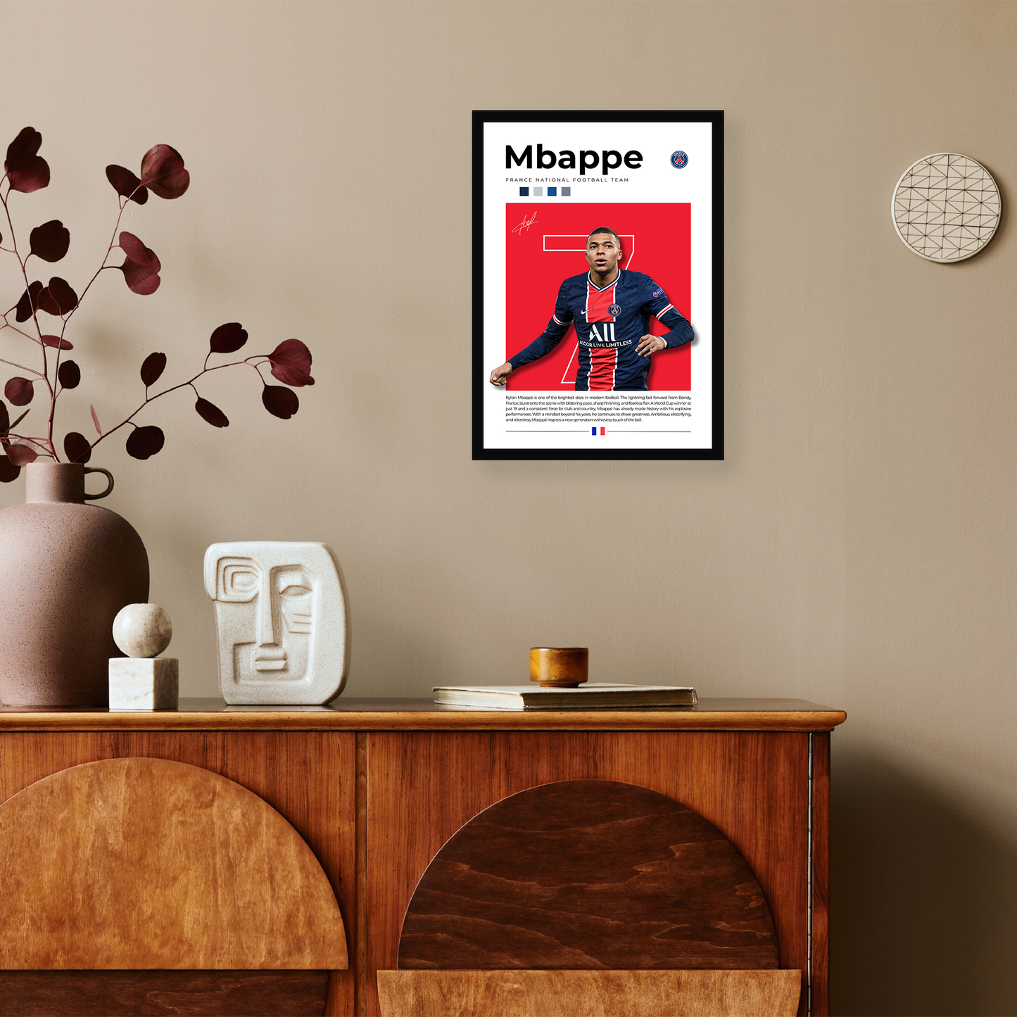 Mbappe Football A4 Framed Poster