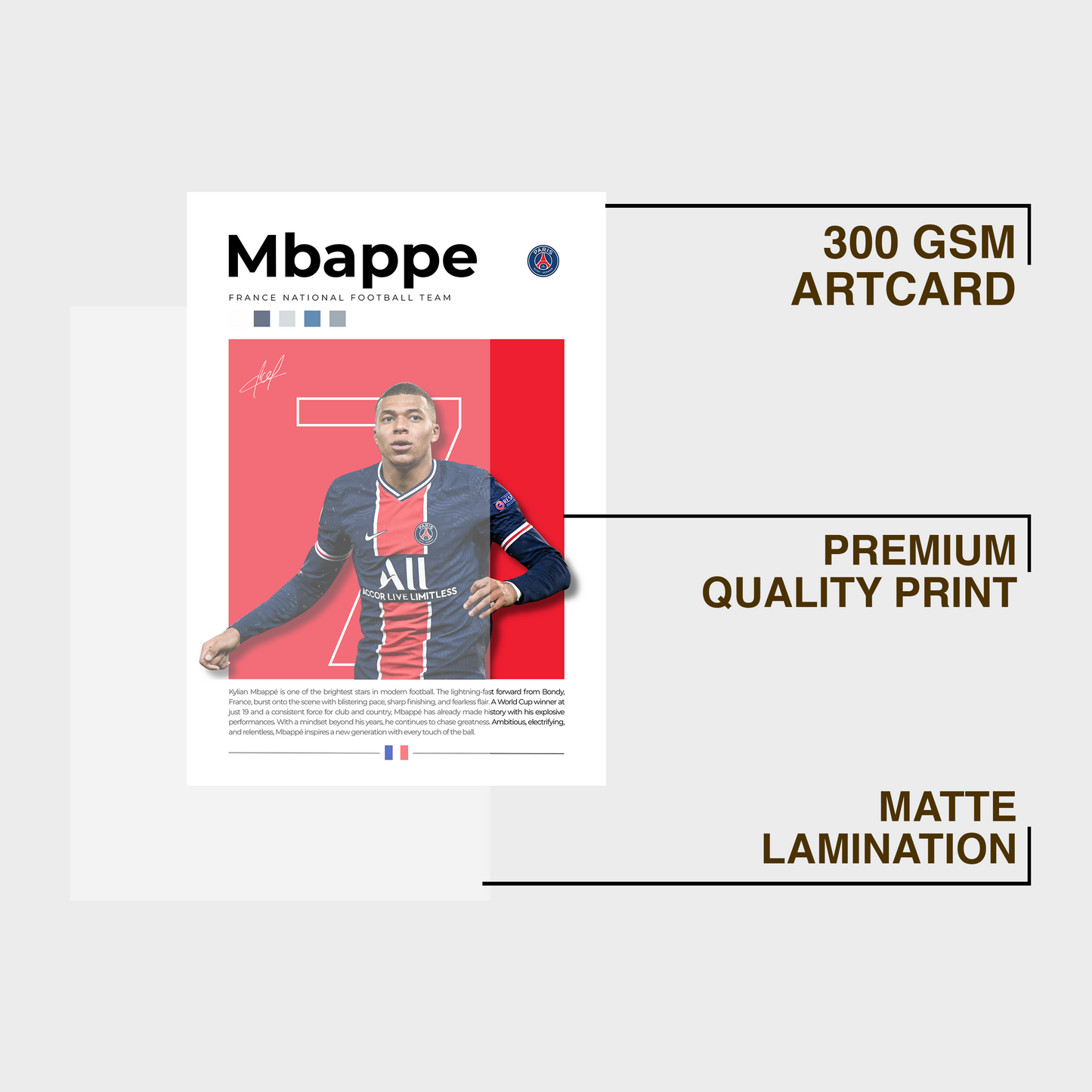 Mbappe Football A4 Framed Poster