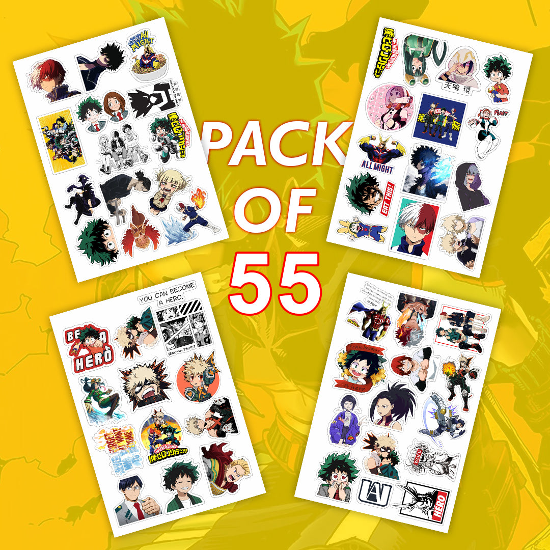 My Hero Academia Anime Laptop Sticker Pack of 55