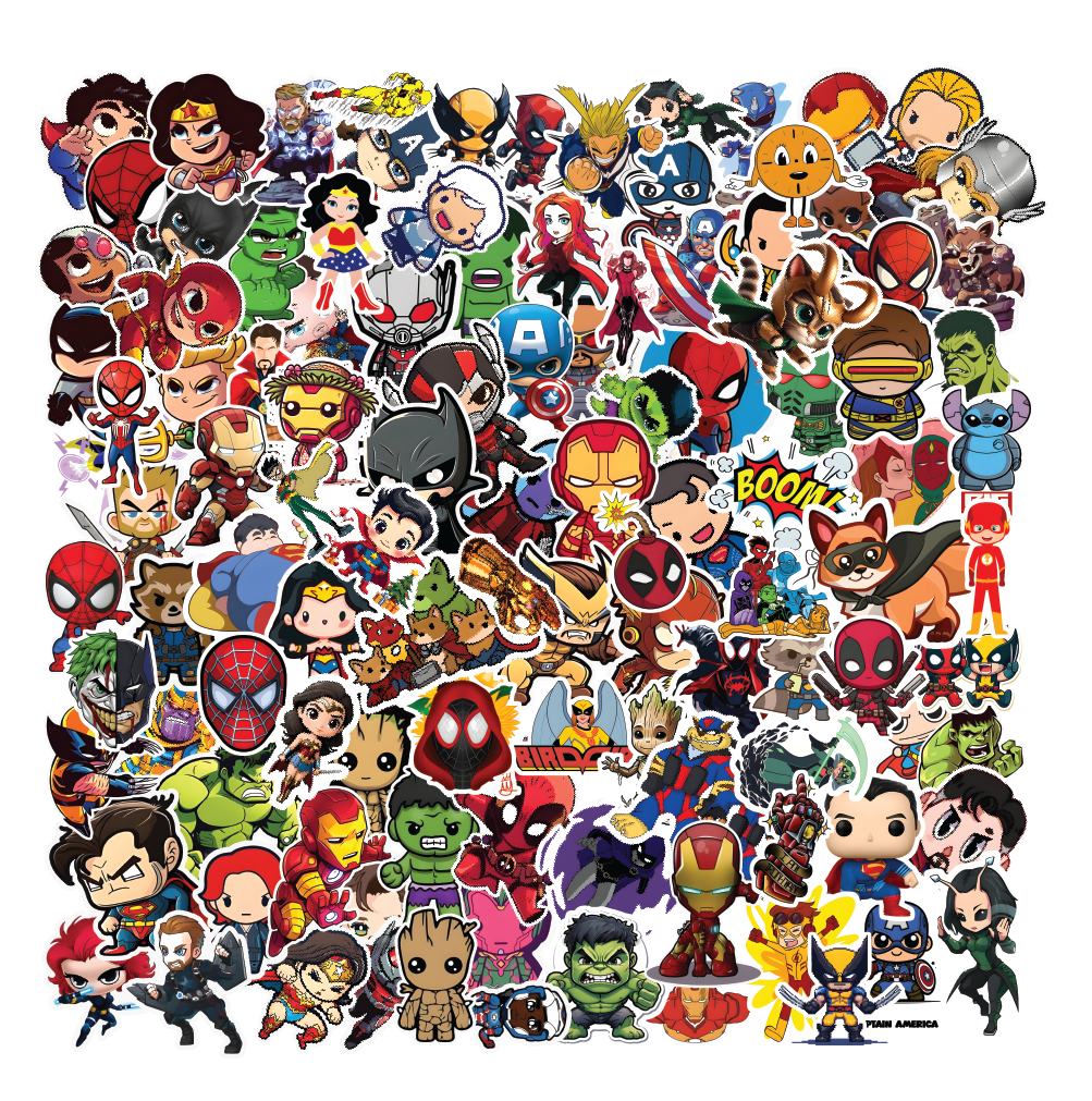 Superhero Cool Aesthetic Vinyl Sticker Pack Of 102