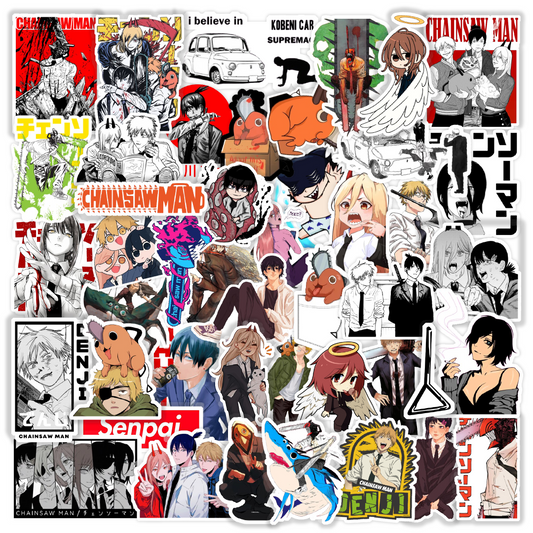 Chainsaw Man Anime Laptop Sticker Pack of 50