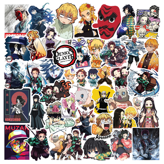 Demon Slayer Anime Laptop Sticker Pack of 50