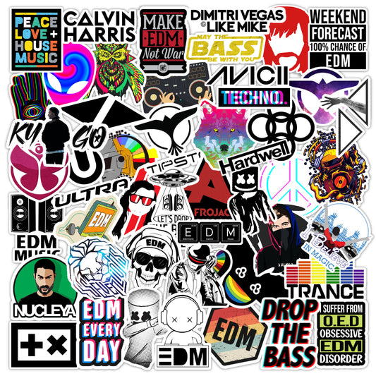 Edm Music Artist Laptop Stickers Pack of 56