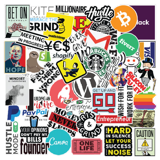 Motivational Entrepreneur Laptop Sticker Pack Of 50