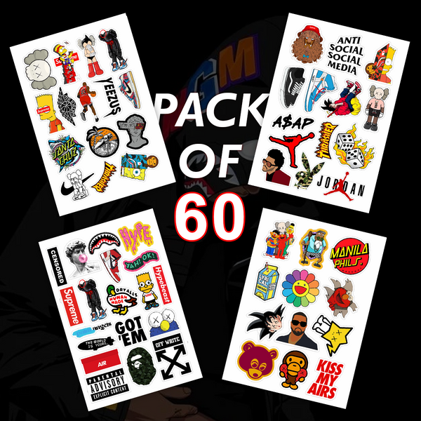 Hypebeast Aesthetic Stickers Pack Of 60 – Stickerly