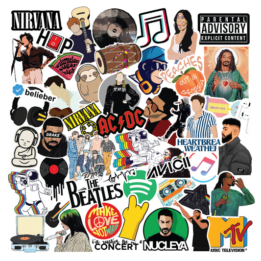 Mix Music Artist Laptop Sticker Pack Of 58