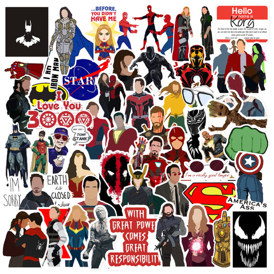Superhero Marvel Dc Laptop Sticker Pack of 52