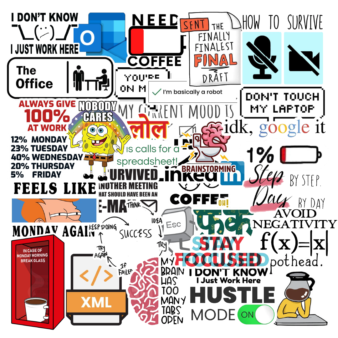Corporate Office Vinyl Sticker Pack of 60 – Stickerly